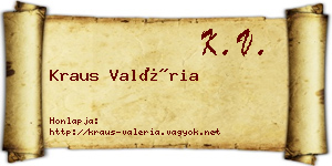 Kraus Valéria névjegykártya